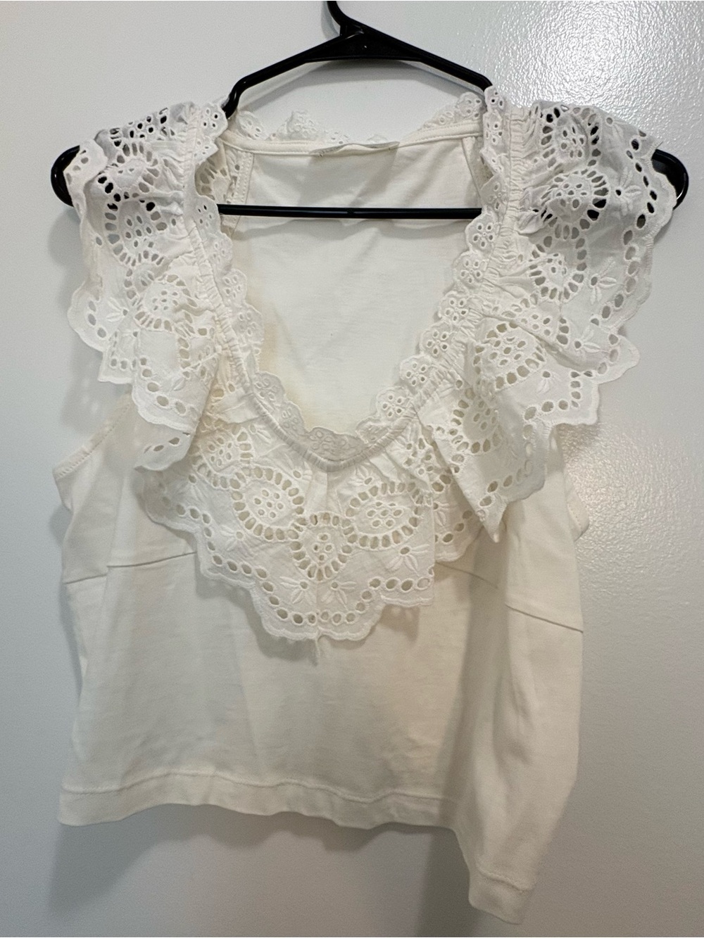 Primark White Eyelet Ruffle Camisole- Never Used
